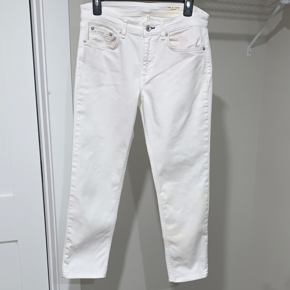 Rag & Bone Cream Ankle Jeans